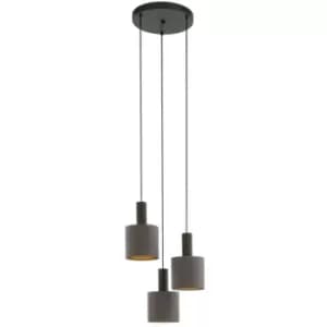 Eglo - Concessa 3 Lamp Cluster Pendant Ceiling Light Dark Brown