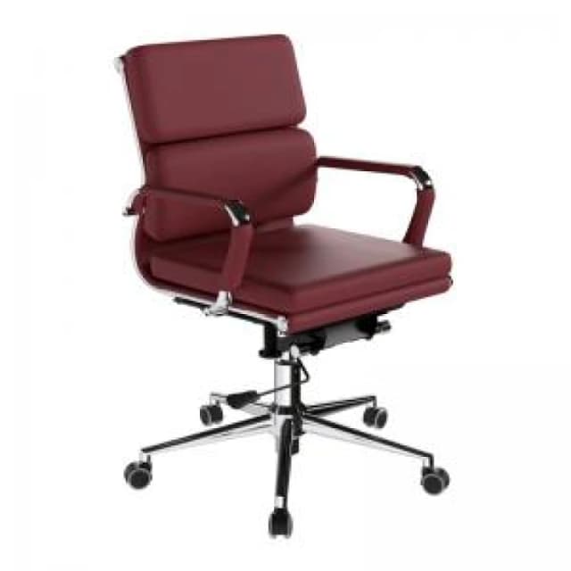 Avanti Nautilus Designs Avanti Medium Back Bonded Leather Executive Office Chair With Individual Back Cushions and Fixed Arms Red - BCL/5003/OX BCL/50