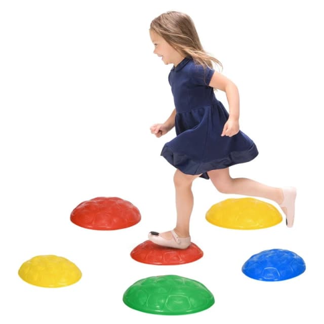 ZONEKIZ Balance River Stones with Non-Slip Mats for Ages 3-8 Years Multi