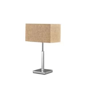 Kronplatz 1 Light Table Lamp Chrome with Beige Canvas Shade, G9