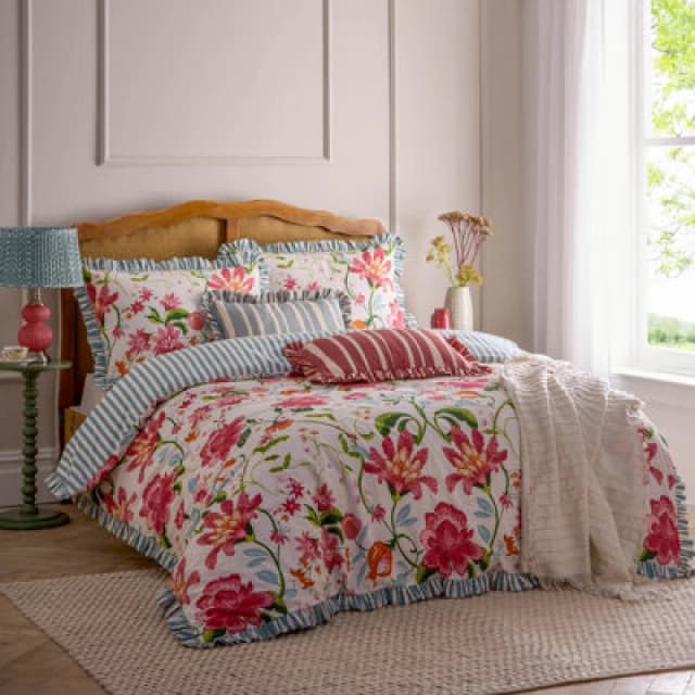 Wylder Nature Wylder Claudia Floral Ruffle Single Duvet Cover Set Multicolour, Multi 5025532851697.00