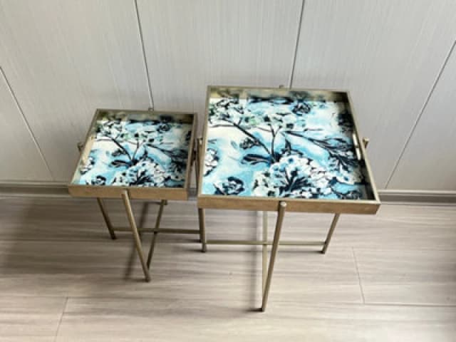 Acacia Home Acacia Home Set of 2 Square Table Gold
