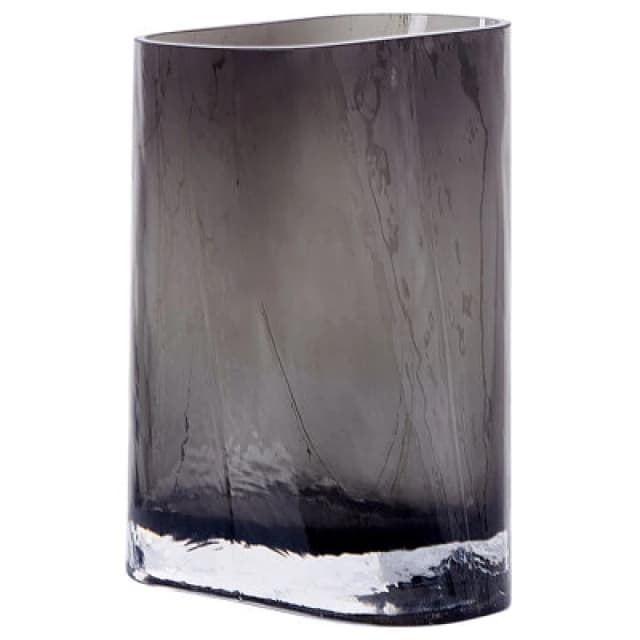 Beliani Flower Vase Mitata Glass 20 Cm Grey