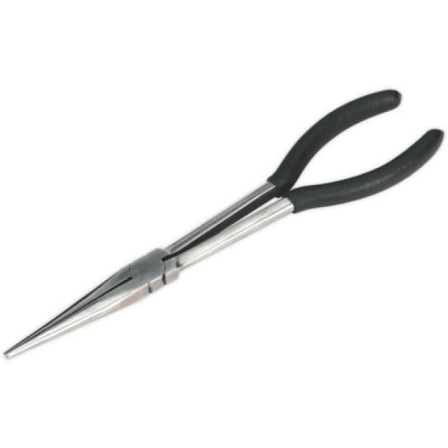 Loops 275mm Straight Needle Nose Pliers - Drop Forged Steel - Foam Grip Handles Metallics