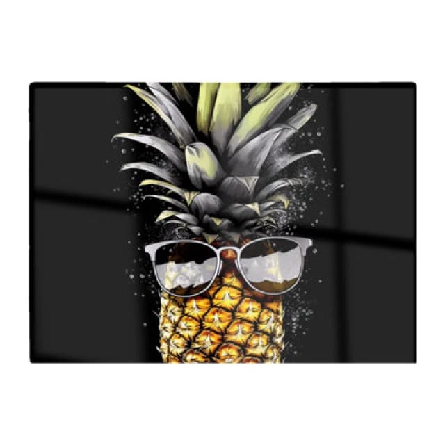 Warren Reed Designer Splashart Pineapple In Glasses Chopping Board