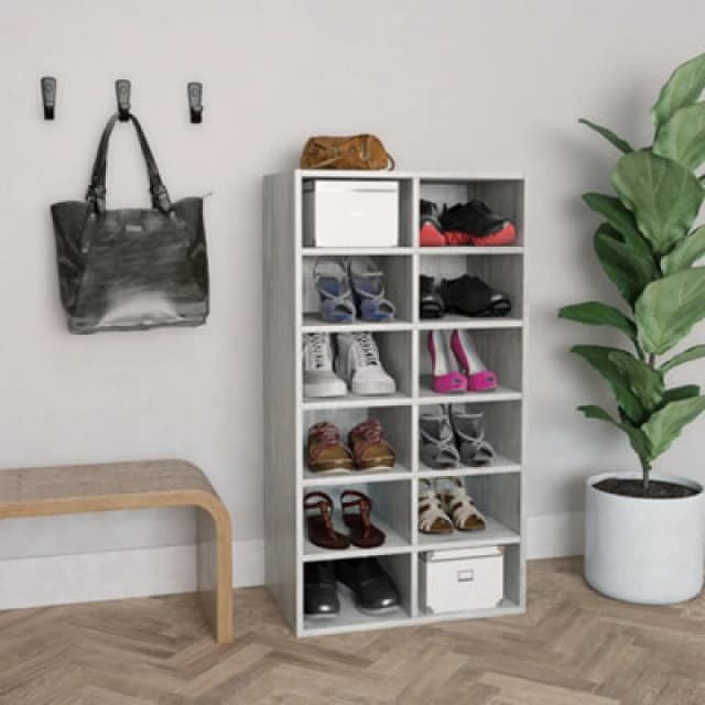 Vidaxl Shoe Rack Concrete Grey 54X34X100.5cm Engineered Wood