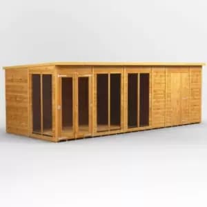 20X8 Power Pent Summerhouse Combi Including 6ft Side Store