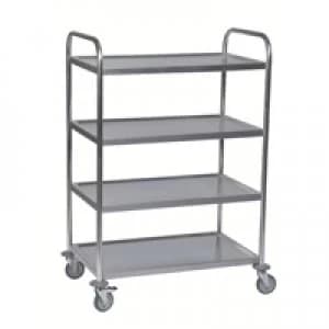 Slingsby VFM 4-Tier Stainless Steel Service Trolley Silver 375426