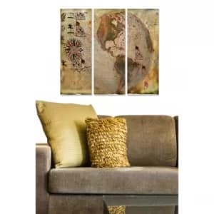 MDF2023823 Multicolor Decorative MDF Painting (3 Pieces)