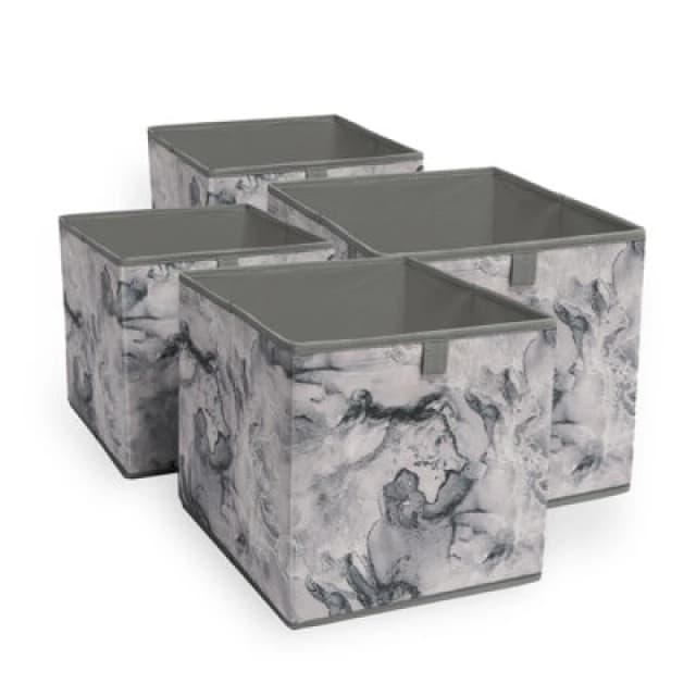 OHS OHS Marble Storage Cubes 2 Pack Folding Boxes Shoe Toy Set Space Saving in Charcoal Charcoal One Size Unisex 5027434234233