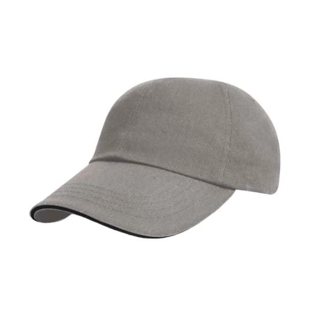 Result Womens Heavy Brushed Cotton Sandwich Peak Baseball Cap in Mid Grey Mid Grey Female One Size