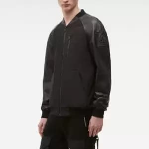 Moose Knuckles Rouge Park Jersey and Leather Bomber Jacket - XL