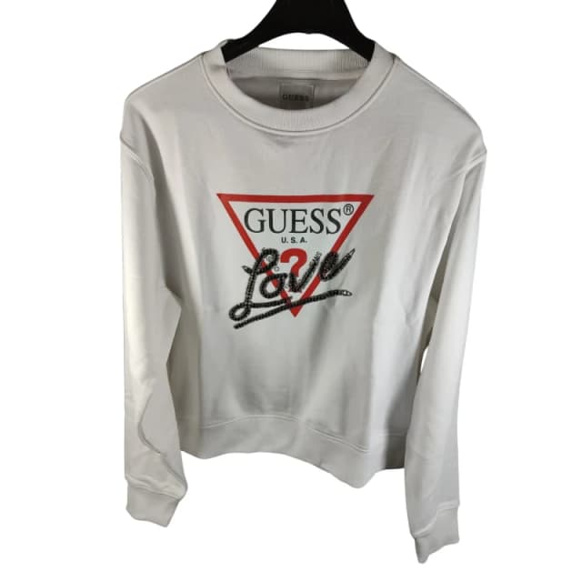 Guess Sweatshirt woman Guess Studded Love Blanc Female S