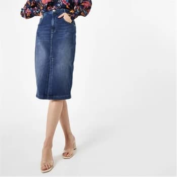 Biba BIBA Midi Denim Skirt - Mid Blue