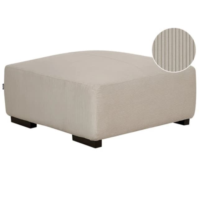 Beliani Modern Ottoman Lungo Corduroy Beige