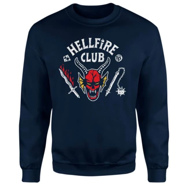 Stranger Things Hellfire Club Vintage Sweatshirt - Navy - S