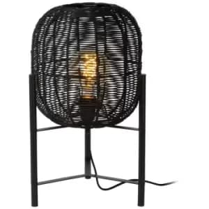 Lucide HERMINE - Table Lamp - Ø30cm - 1xE27 - Black