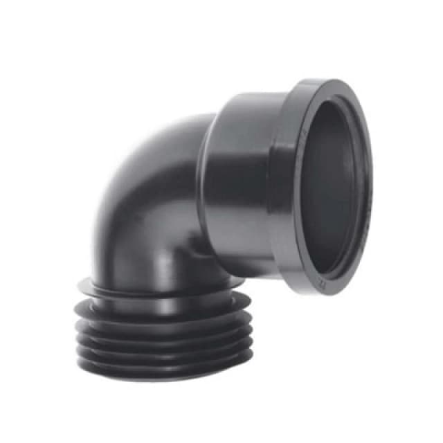 McAlpine DC90-BL Black 4"/110mm 90° Drain Connector with Boss Black