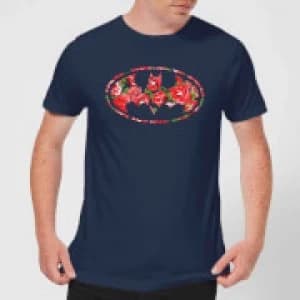 DC Comics Floral Batman Logo T-Shirt - Navy - L - Black