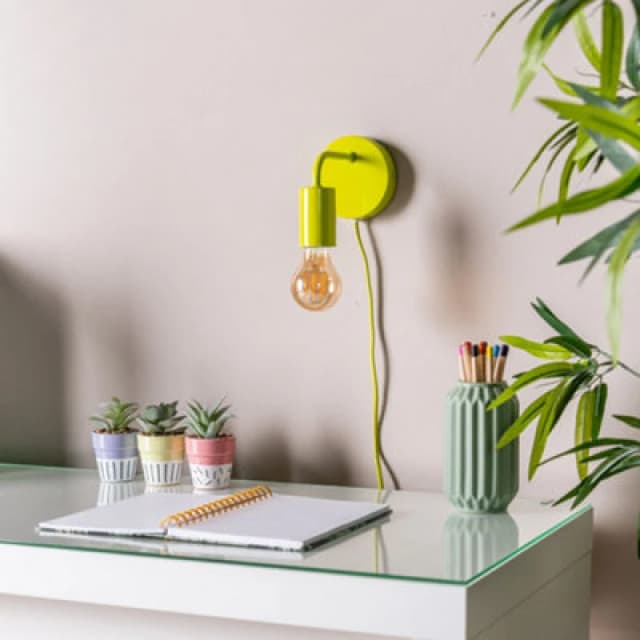 ValueLights Colour Pop Plug-In Wall Light Lime