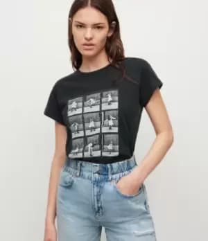 AllSaints Womens Lula Anna T-Shirt, Vintage Black, Size: 12