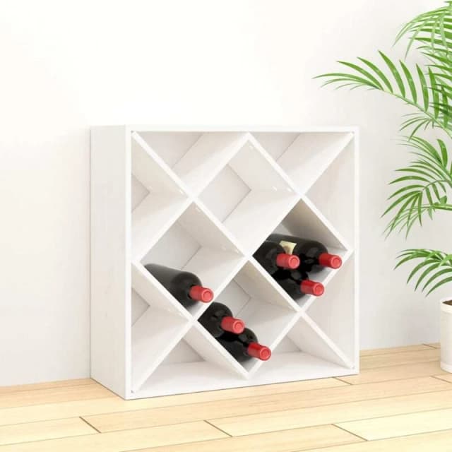 VIDAXL Wine Cabinet White 62x25x62cm Solid Wood Pine Vidaxl 8720845556112