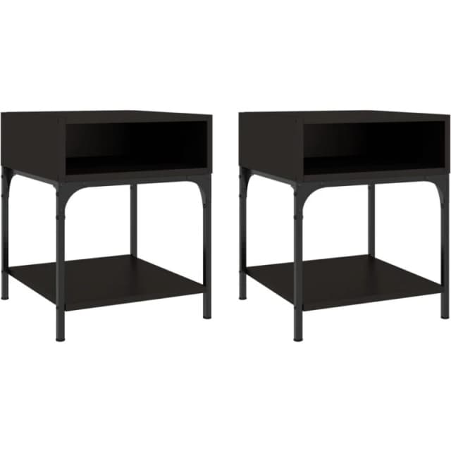 VIDAXL Bedside Tables 2 pcs Black 40x41x50cm Engineered Wood vidaXL 8720845938338