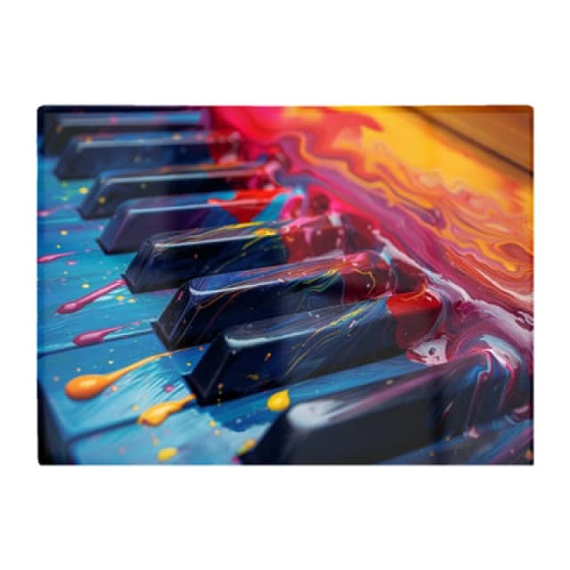 Warren Reed Designer Colorful Melody: A Piano's Dream Chopping Board