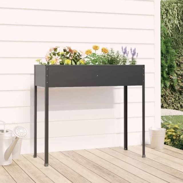 vidaXL Garden Planter Anthracite 100.5x40.5x90 cm, Grey 152263