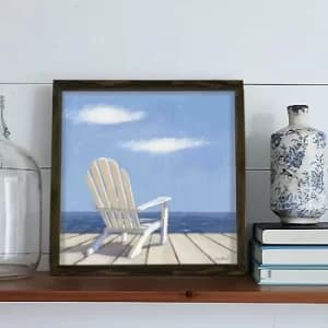 KZM442 Brown Blue White Decorative Framed MDF Painting