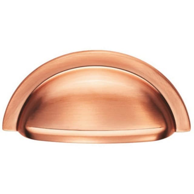 Loops Cabinet Cup Pull Handle 91 x 45mm 76mm Fixing Centres Satin Copper Copper unisex
