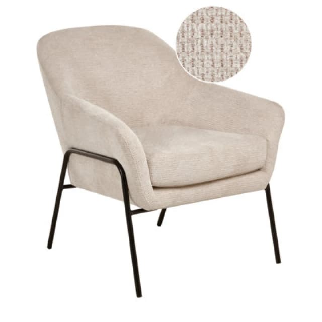 Beliani Minimalist Fabric Armchair Beige Veddige