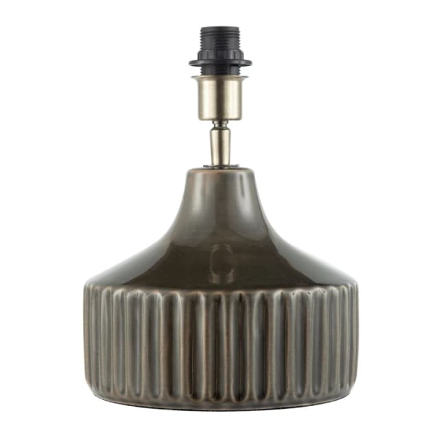 Happy Homewares Deep Forest Green Ceramic Gloss Lamp Base with Brass Lamp Holder in Dark Green Dark Green Unisex