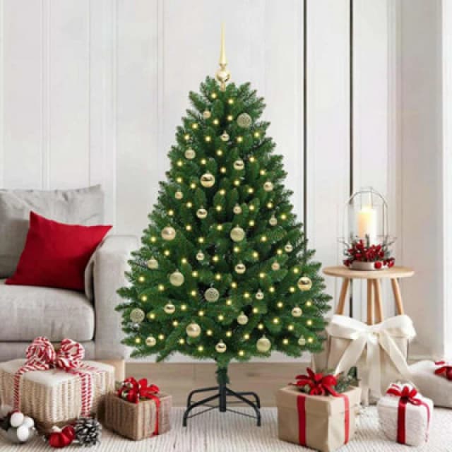 vidaXL Artificial Christmas Tree with Gold Balls Green 150cm PVC and Metal, Green 3395680