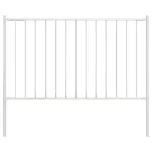 Vidaxl Fence Panel With Posts Powder-coated Steel 1.7X1.25 M White
