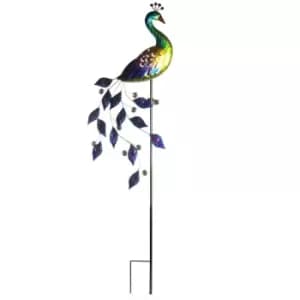 Vibrant Solar Peacock Garden Ornament M&W