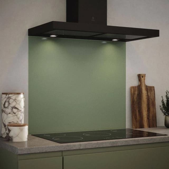 Sage Green Glass Kitchen Splashback 900Mm X 750Mm, Green SB54045