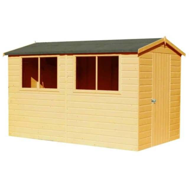 Shires Lewis Handmade Garden Shed Approx 10 x 6 Feet in Brown Brown Unisex