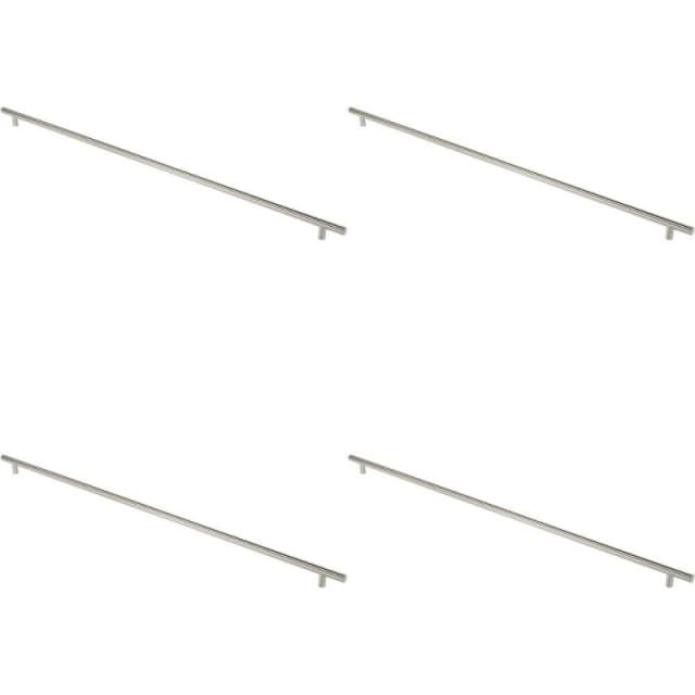 Loops 4x Straight T Bar Pull Handle 1800 x 30mm 1630mm Fixing Centres Satin Steel Metallics unisex
