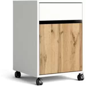 Furniture To Go - Function Plus Mobile cabinet in White and Wotan Light Oak - Light Oak