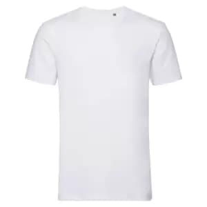 Russell Mens Pure Organic Short-Sleeved T-Shirt (3XL) (White)