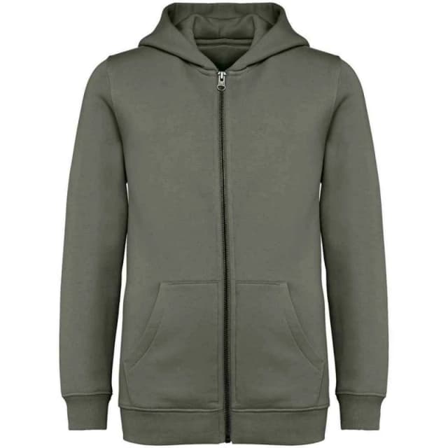 Native Spirit Full Zip Hoodie in Khaki Size: 4-6 Years Khaki Unisex 4-6 Years