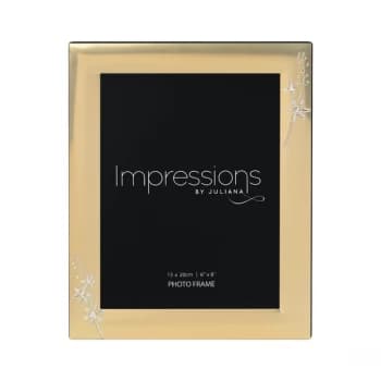 6" x 8" - IMPRESSIONS Gold Photo Frame with Crystal Flowers