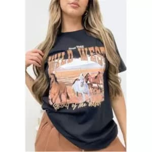 I Saw It First Black Wild West Oversized Graphic T-Shirt - Black