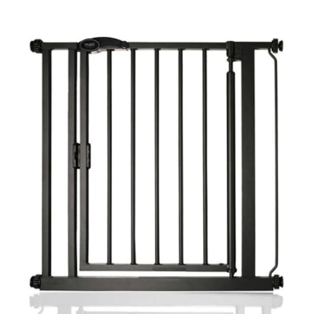 Safetots Pressure Fit Self Closing Stair Gate, 75Cm - 82Cm, Matt Black, Auto Closing Baby Gate, Safety Barrier