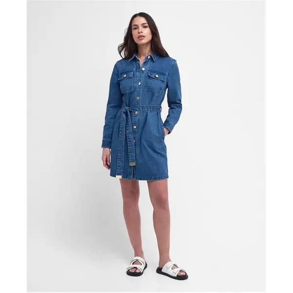 Barbour International Rouse Denim Mini Dress - Blue 10