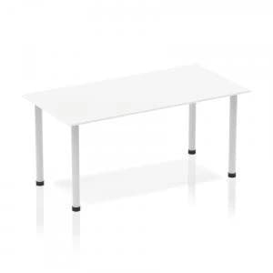 Trexus Straight Table Post Leg Silver 1400 White Ref BF00173