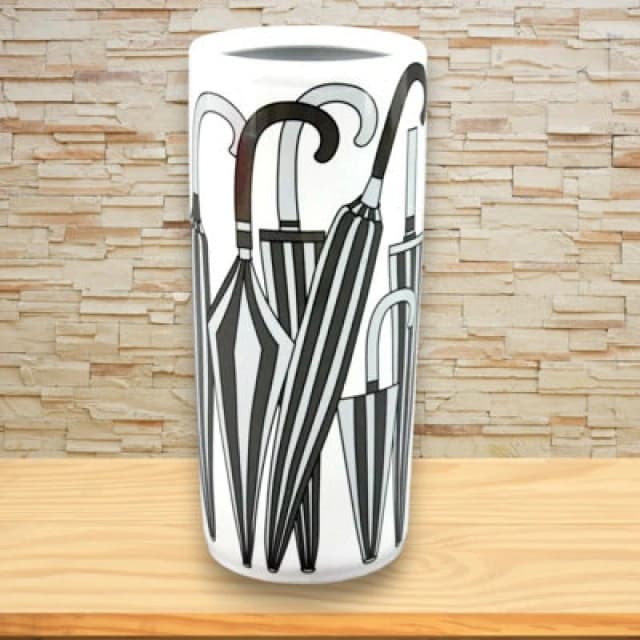 Minster Umbrella Stand - Vase - L20 X W20 X H46cm - Black/white