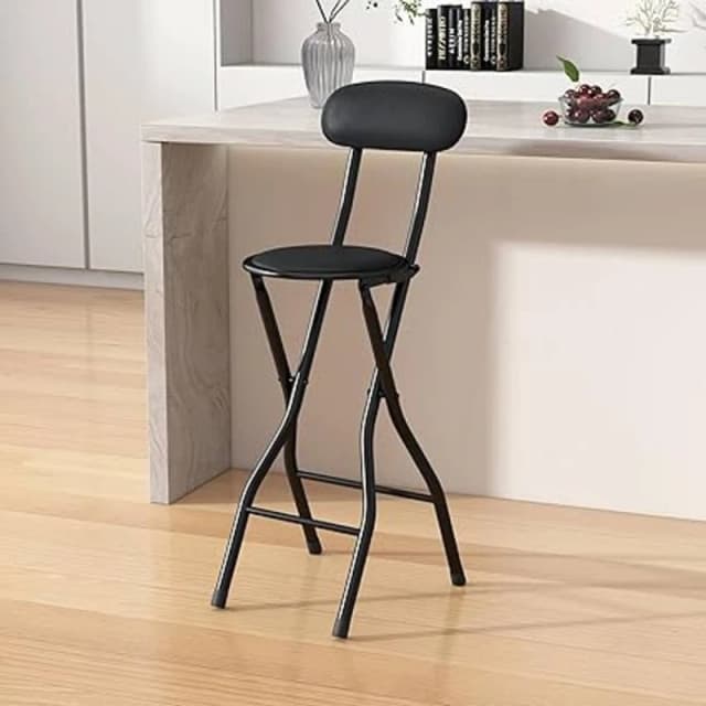 MCC Direct Folding Breakfast Bar Stool padded High Chair Single Grey in Black Unisex