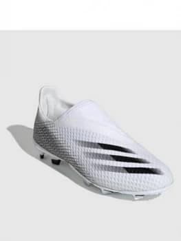 Adidas Junior X Laceless Ghosted.3 Firm Ground Football Boot - White